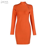 Turtleneck Side Zipper Long Sleeve Dress