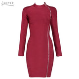 Turtleneck Side Zipper Long Sleeve Dress