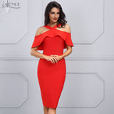 Ruffles Patchwork Off the Shoulder Dress