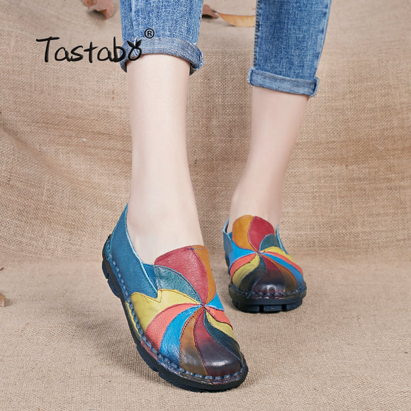 Genuine Leather Pregnant Flats Casual Soft Loafers Shoes