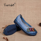 Tastabo Genuine Leather Flat Shoes Real Leather Handmade Shoes