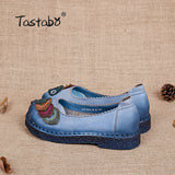 Tastabo Genuine Leather Flat Shoes Real Leather Handmade Shoes