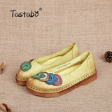 Tastabo Genuine Leather Flat Shoes Real Leather Handmade Shoes