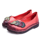 Tastabo Genuine Leather Flat Shoes Real Leather Handmade Shoes