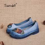 Tastabo Genuine Leather Flat Shoes Real Leather Handmade Shoes