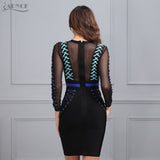 Mesh Patchwork O-neck Mini Dresses