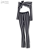 Striped Top & Jumpsuit Women Set
