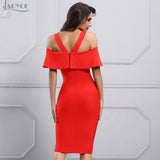 Ruffles Patchwork Off the Shoulder Dress