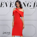 Ruffles Patchwork Off the Shoulder Dress