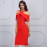 Ruffles Patchwork Off the Shoulder Dress