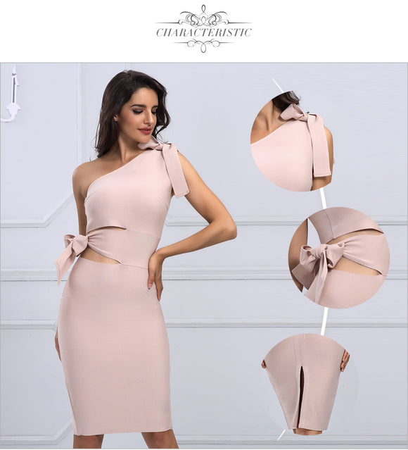 Casual One Shoulder Tassel Dress