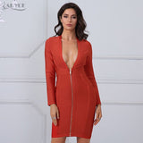 Black&White V Neck Long Sleeve Contrast Color Mini Dress