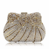 NATASSIE Women Crystal Evening Clutch Rose Flower Purse Party Female Wedding Clutches Bag