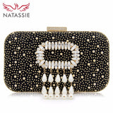 Box Clutches Fashion Beaded Tassel Evening Female Wedding Purse