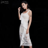 Mid Sexy Sleeveless Lace Patchwork Ruffles Bodycon Party Dress