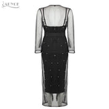 Coat&Dress Beading Mesh Lace Mid Women Set
