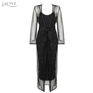 Coat&Dress Beading Mesh Lace Mid Women Set