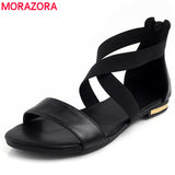 Flats Heel Sandals Ladies Shoes Black