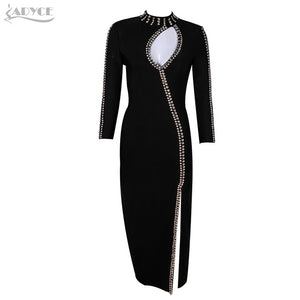 Beads Embellished Patchwork Sexy O Neck Dress Women Dress
