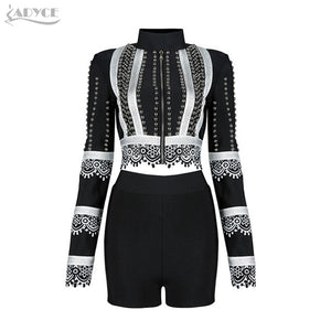 Beads Embellished Crop Tops&Pants Dress Set