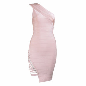 Sleeveless One-Shoulder Sequined Sexy Night Out Party Dress