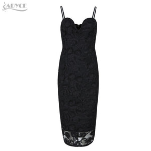 Spring Sleeveless Hollow Out Spaghetti Strap Lace Dress