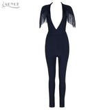 Sexy Backless Club Fringe Jumpsuits Bodysuit