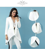 Casual Open Stitch Trench White Long Sleeve Dovetail Skirt Style Pleated Long Women Coats