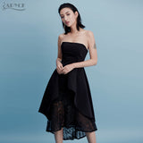 Chic Lace Strapless Midi Casual Dress