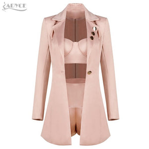 Crop Tops&Shorts&Jacket 3 Three Pieces Set