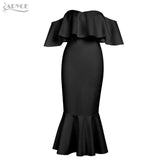 Bodycon Vestidos Elegant Women Clubwear Butterfly Sleeve Ruffles Celebrity Party Dress