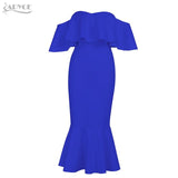 Bodycon Vestidos Elegant Women Clubwear Butterfly Sleeve Ruffles Celebrity Party Dress