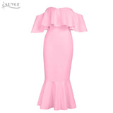 Bodycon Vestidos Elegant Women Clubwear Butterfly Sleeve Ruffles Celebrity Party Dress