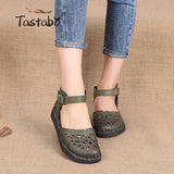 Ballet Summer Cut Out Women Genuine Leather Shoes