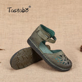 Ballet Summer Cut Out Women Genuine Leather Shoes