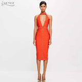 V-Neck Mid Length Sexy Sleeveless Backless Beading Dress
