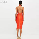 V-Neck Mid Length Sexy Sleeveless Backless Beading Dress