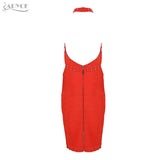 V-Neck Mid Length Sexy Sleeveless Backless Beading Dress