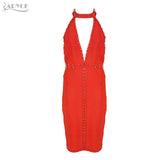 V-Neck Mid Length Sexy Sleeveless Backless Beading Dress