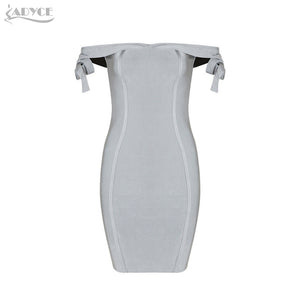 Gray Strapless Casual Vestidos Off Shoulder Knee-Length Dress