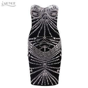 Strapless Diamond Beads Sleeveless Dress