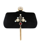NATASSIE Suede Clutch Ladies Tassels Evening Clutches Wedding Bag