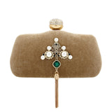 NATASSIE Suede Clutch Ladies Tassels Evening Clutches Wedding Bag