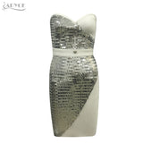 Vestidos Luxury White Strapless Sequined Beads Sleeveless  Dress