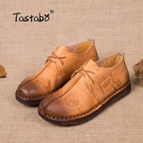 Tastabo Genuine Leather Flat Flats Hand-Sewing Shoes