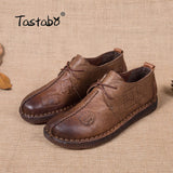 Tastabo Genuine Leather Flat Flats Hand-Sewing Shoes