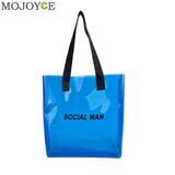 PVC Clear Double Transparent Bag Waterproof Causal Tote Shoulder Bag arge Capacity Handbag