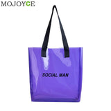 PVC Clear Double Transparent Bag Waterproof Causal Tote Shoulder Bag arge Capacity Handbag