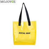 PVC Clear Double Transparent Bag Waterproof Causal Tote Shoulder Bag arge Capacity Handbag