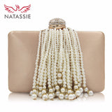 NATASSIE Pearl Tassel Women Clutch Bag